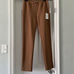 Dark tan straight leg dress pants